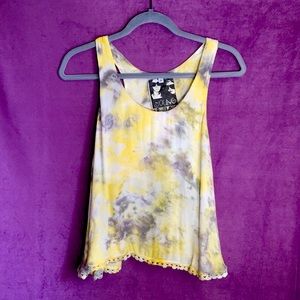 Young Fabulous & Broke Tie Dye Top w Crochet Hem
